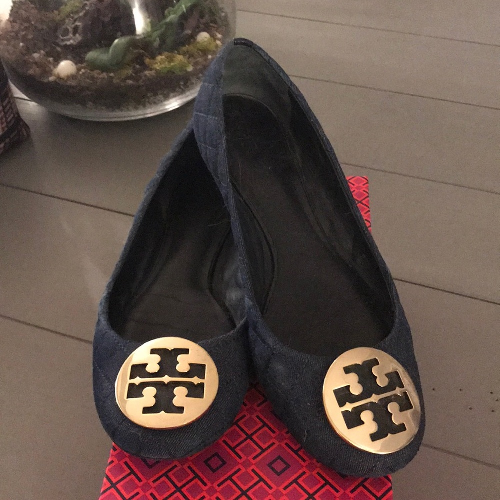 Tory Burch denim Quinn ballet flat